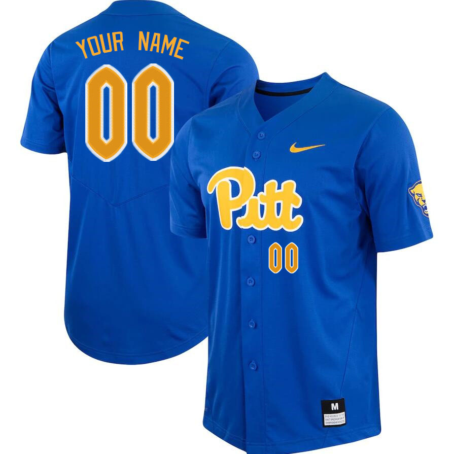 Custom Pitt Panthers Name And Number College Baseball Jerseys Stitched-Royal - Click Image to Close